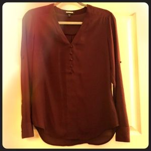 Express Botton Front Chelsea Popover Blouse